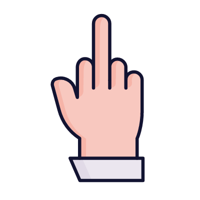 Middle finger, Animated Icon, Lineal