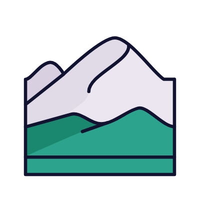 Mountains, Animated Icon, Lineal