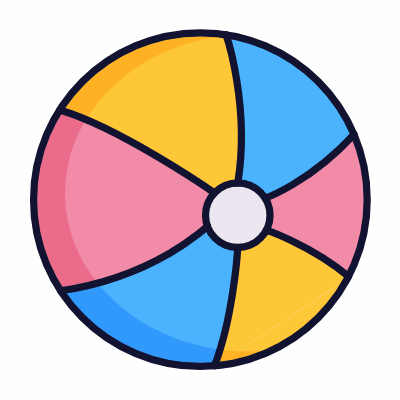 Beach ball, Animated Icon, Lineal