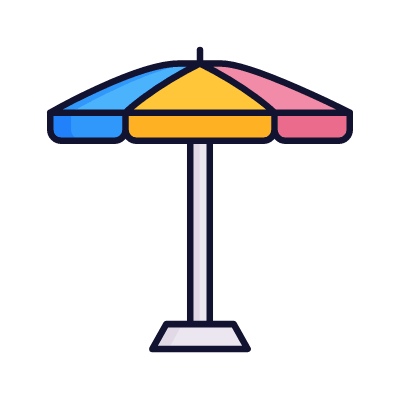 Beach umbrella, Animated Icon, Lineal
