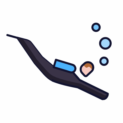 Scuba diving, Animated Icon, Lineal