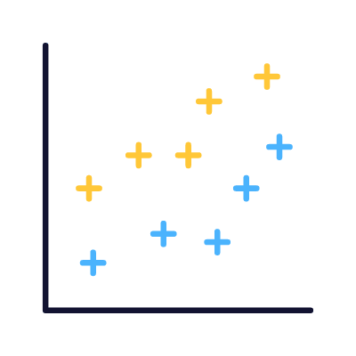 Scatter chart, Animated Icon, Lineal
