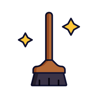 Broom, Animated Icon, Lineal