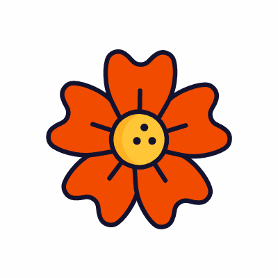 Flower doodle, Animated Icon, Lineal