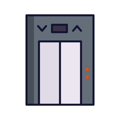 Elevator doors, Animated Icon, Lineal