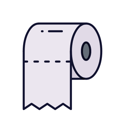 Toilet paper, Animated Icon, Lineal