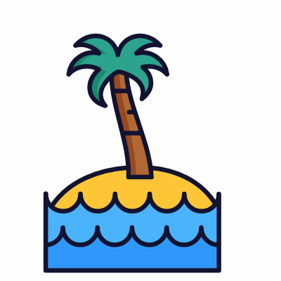 Island, Animated Icon, Lineal