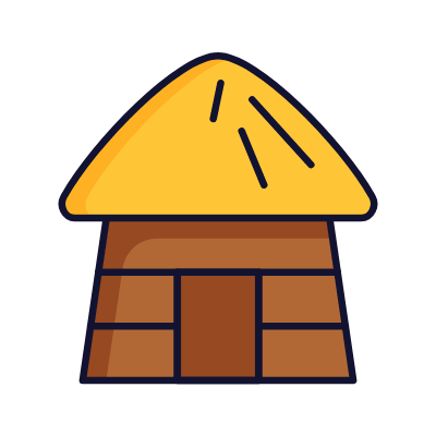 Hut, Animated Icon, Lineal