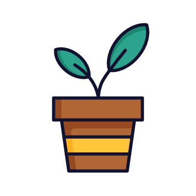 Potted flower plant, Animated Icon, Lineal