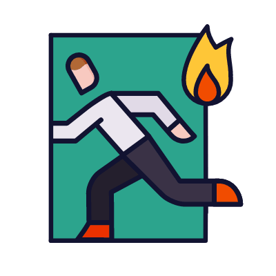 Fire exit, Animated Icon, Lineal