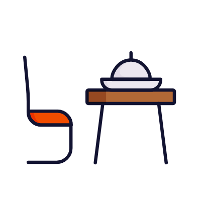Dining room, Animated Icon, Lineal