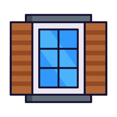 Window shutters, Animated Icon, Lineal