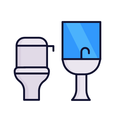 Toilet room, Animated Icon, Lineal