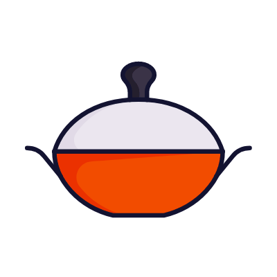 Wok, Animated Icon, Lineal