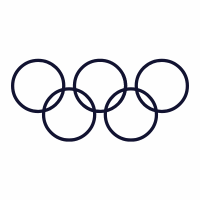 Olympic rings, Animated Icon, Lineal