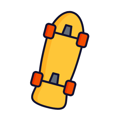 Skateboard, Animated Icon, Lineal