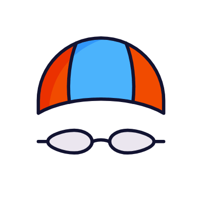 Swimmer cap, Animated Icon, Lineal