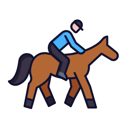 Horseback riding, Animated Icon, Lineal