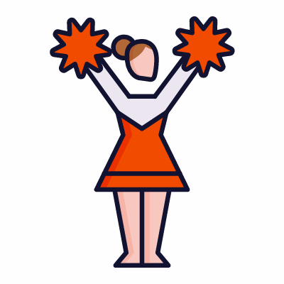 Cheerleader, Animated Icon, Lineal
