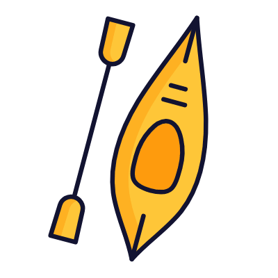 Kayak, Animated Icon, Lineal