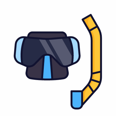 Diving mask, Animated Icon, Lineal