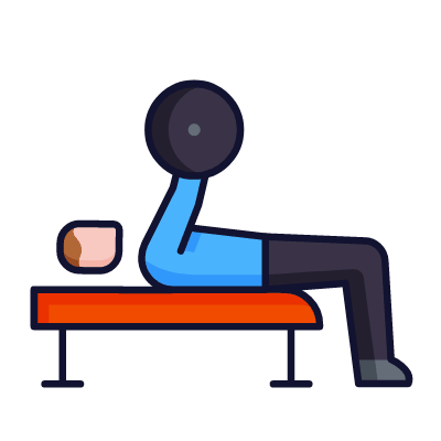 Bench press, Animated Icon, Lineal