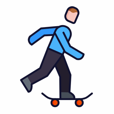 Skateboarding, Animated Icon, Lineal