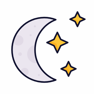 Night sky, Animated Icon, Lineal