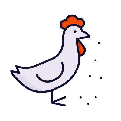 Feeding chicken, Animated Icon, Lineal