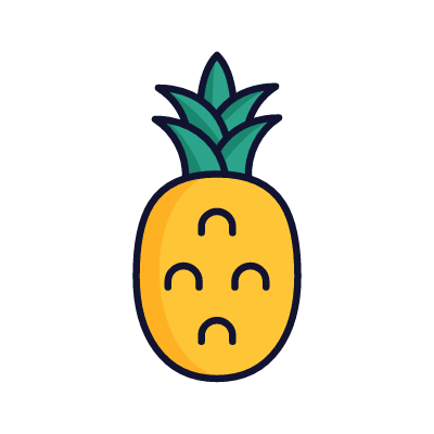 Pineapple, Animated Icon, Lineal