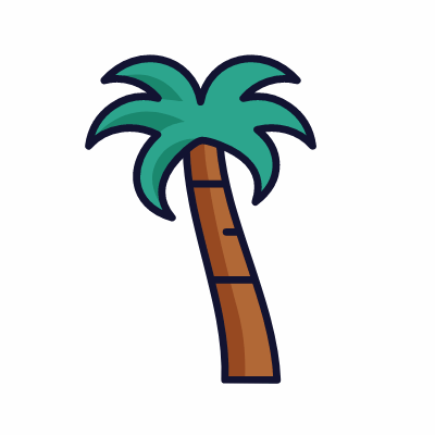 Palm tree, Animated Icon, Lineal