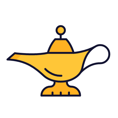 Genie lamp, Animated Icon, Lineal