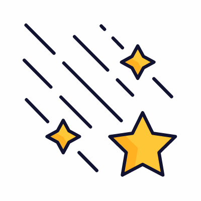 Shooting stars, Animated Icon, Lineal