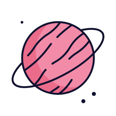 Planet, Animated Icon, Lineal