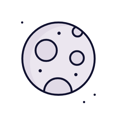 Moon, Animated Icon, Lineal