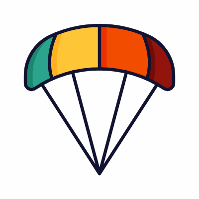 Parachute, Animated Icon, Lineal