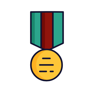 Military medal, Animated Icon, Lineal