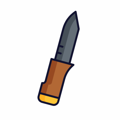 Military knife, Animated Icon, Lineal