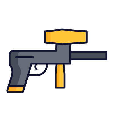 Paintball gun, Animated Icon, Lineal