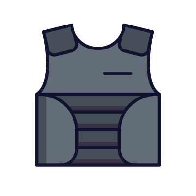 Bulletproof vest, Animated Icon, Lineal
