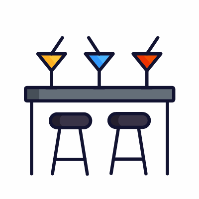 Drink bar, Animated Icon, Lineal