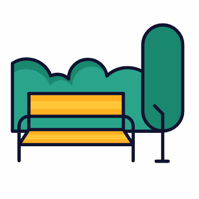 Park bench, Animated Icon, Lineal