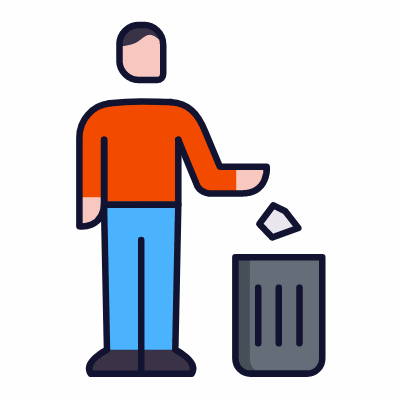 Trash disposal, Animated Icon, Lineal