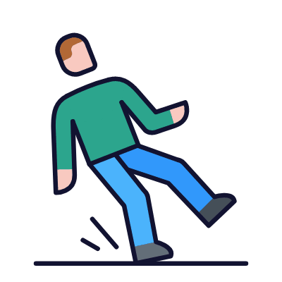 Slippery floor, Animated Icon, Lineal
