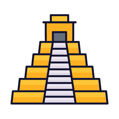 Aztec pyramid, Animated Icon, Lineal