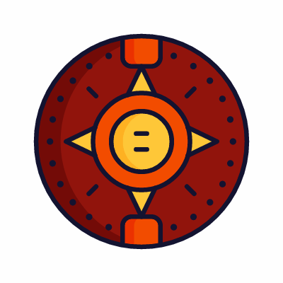 Aztec calendar, Animated Icon, Lineal