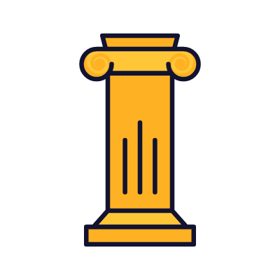 Greek pillar, Animated Icon, Lineal