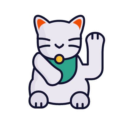 Maneki cat, Animated Icon, Lineal