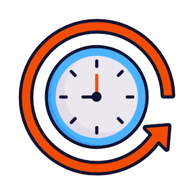 Reversed clock, Animated Icon, Lineal