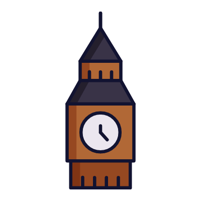 Big Ben, Animated Icon, Lineal